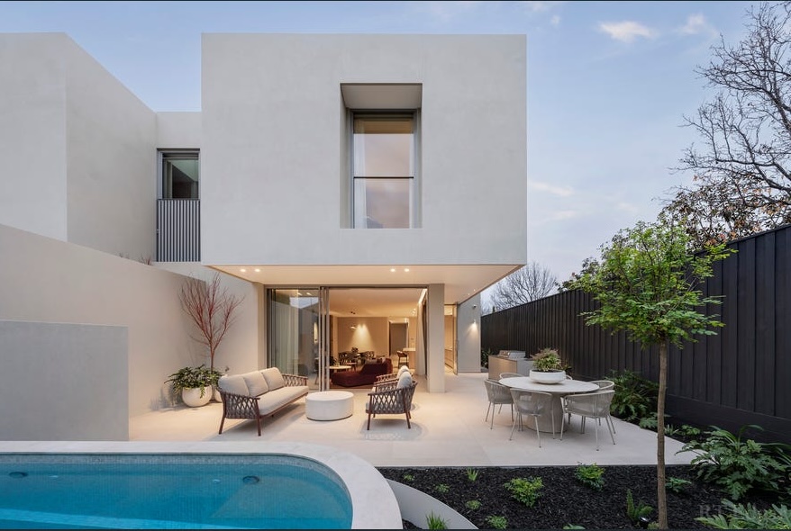 Facade home with a pool of a house for sale in Armadale, Melbourne